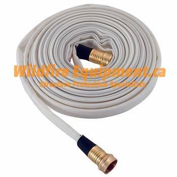 Fifty-foot yellow lay-flat fire hose included with the Water Winger rooftop sprinkler kit