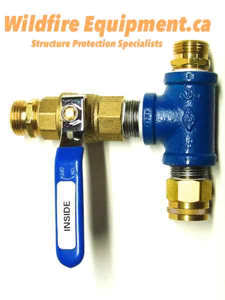Three-quarter-inch inside-loop T fitting for a Water Winger rooftop sprinkler branch